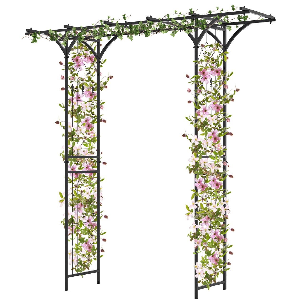 Garden Arbor with Trellis 6.8 Ft, Outdoor Arch for Vines and Roses
